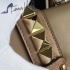 Valentino lock leather shoulder bag beige